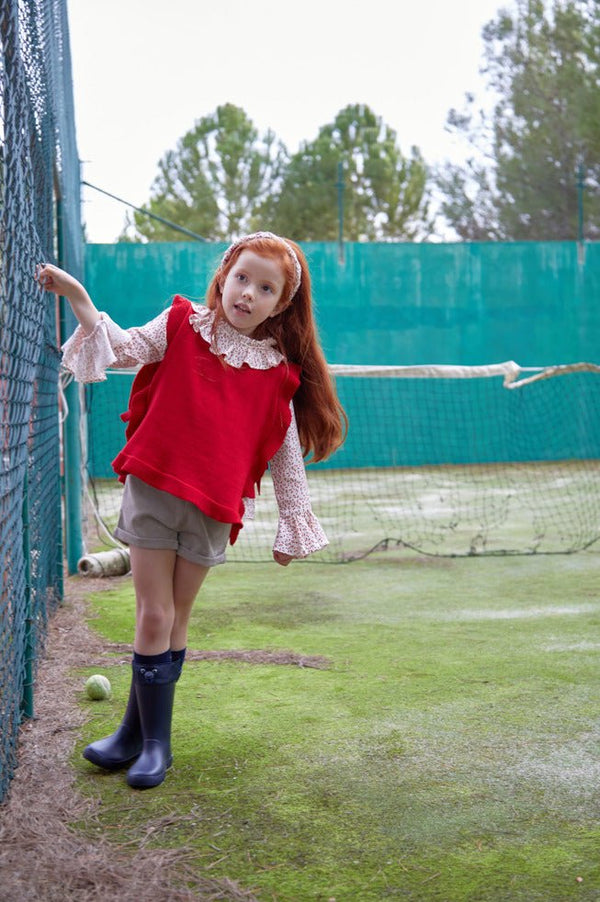 Girl Témpera Waistcoat - Red - Be Chic