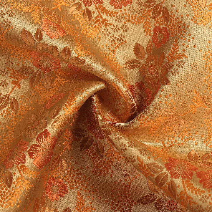 Gold Floral Men's Tie - Pocket Square & Cufflinks - Be Chic