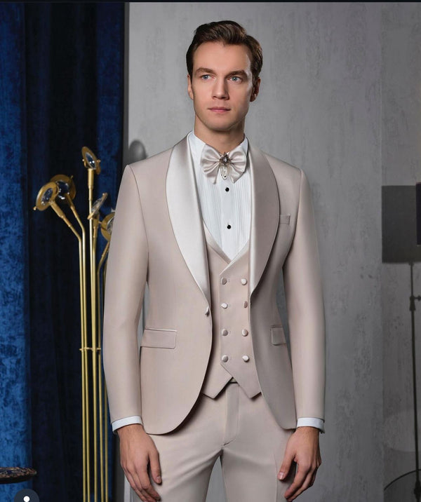 Gold Mens 6 Piece Tuxedo - Perfect for Prom and other Formal Events. - Be Chic