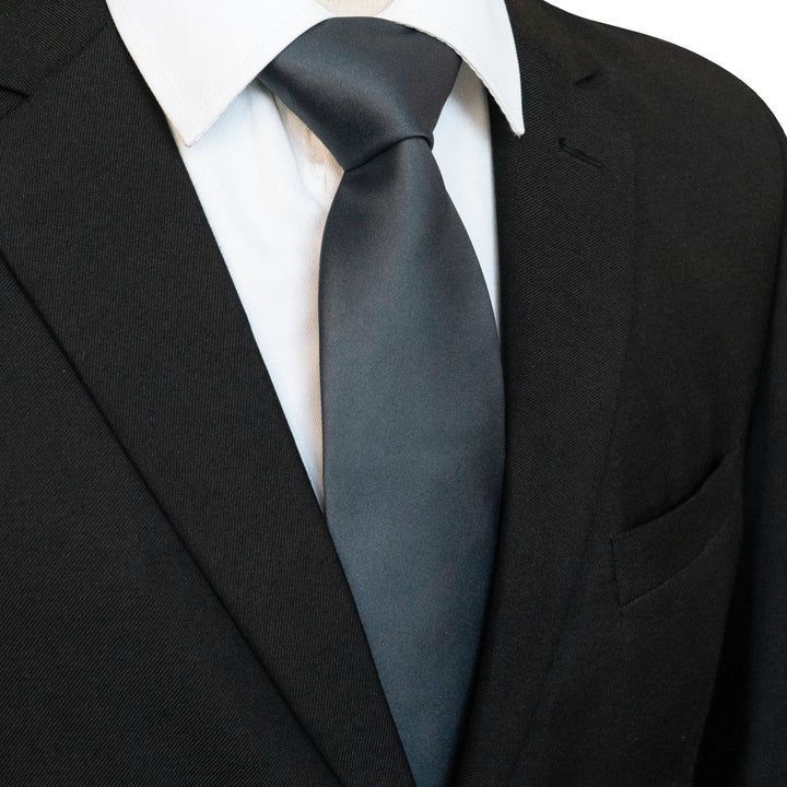 Grey Tie and Pocket Square Set for Men - Be Chic