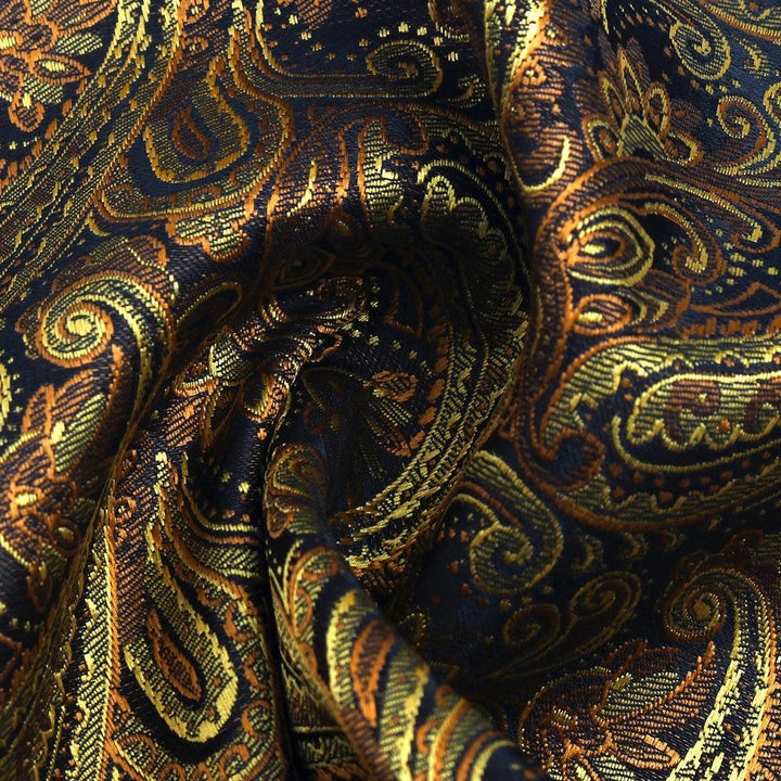 Gold Floral Men's Tie - Pocket Square & Cufflinks Be Chic
