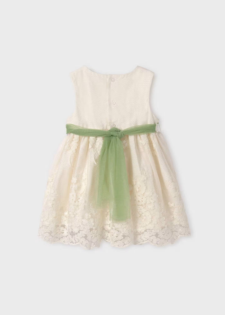 Jacquard tulle dress - Natural - Be Chic