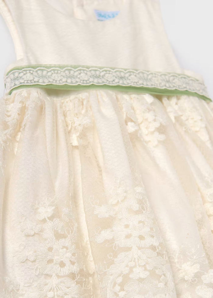 Jacquard tulle dress - Natural - Be Chic