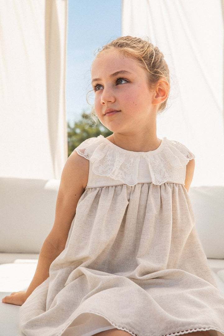 Kendo WOVEN DRESS - SAND - Be Chic