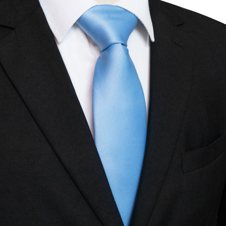 Light Blue Tie and Pocket Square Set for Men - Be Chic
