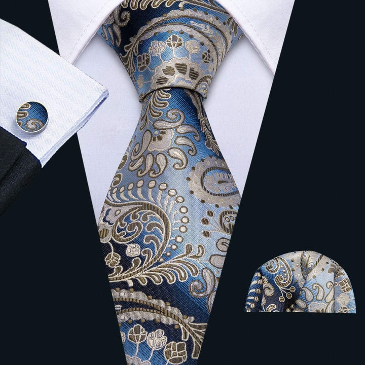 Livid Floral Men's Tie - Pocket Square & Cufflinks - Be Chic