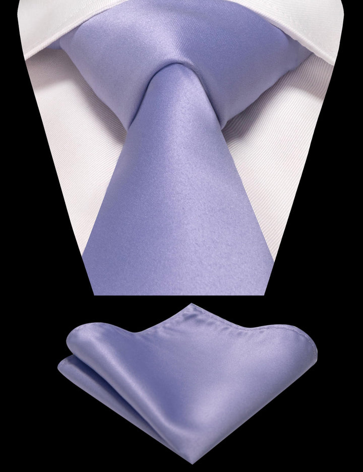 Light Lavender Tie and Pocket Square Set for Men Prince Kyle