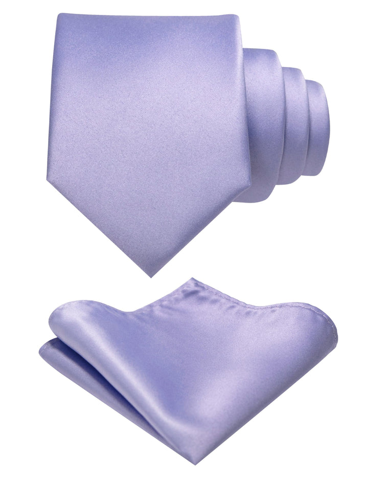 Light Lavender Tie and Pocket Square Set for Men Prince Kyle