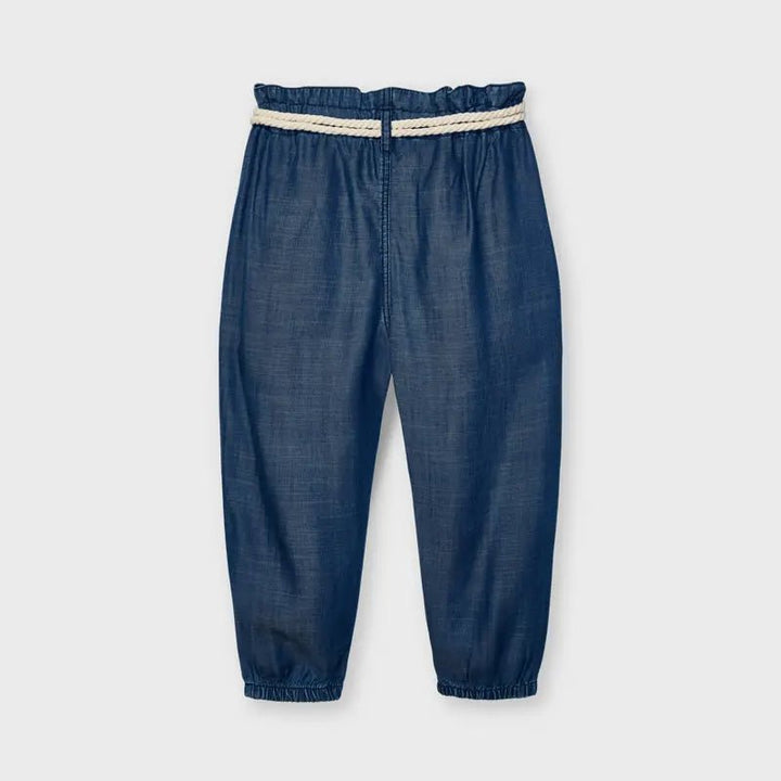 Long Pant With Belt for Girl Indigo - Be Chic