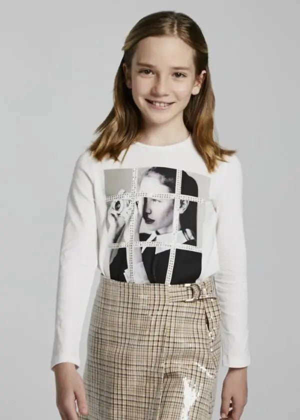 L/s t-shirt for teen girl - Natural - Be Chic