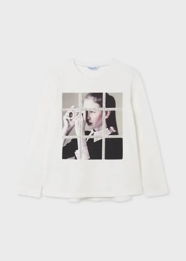L/s t-shirt for teen girl - Natural - Be Chic
