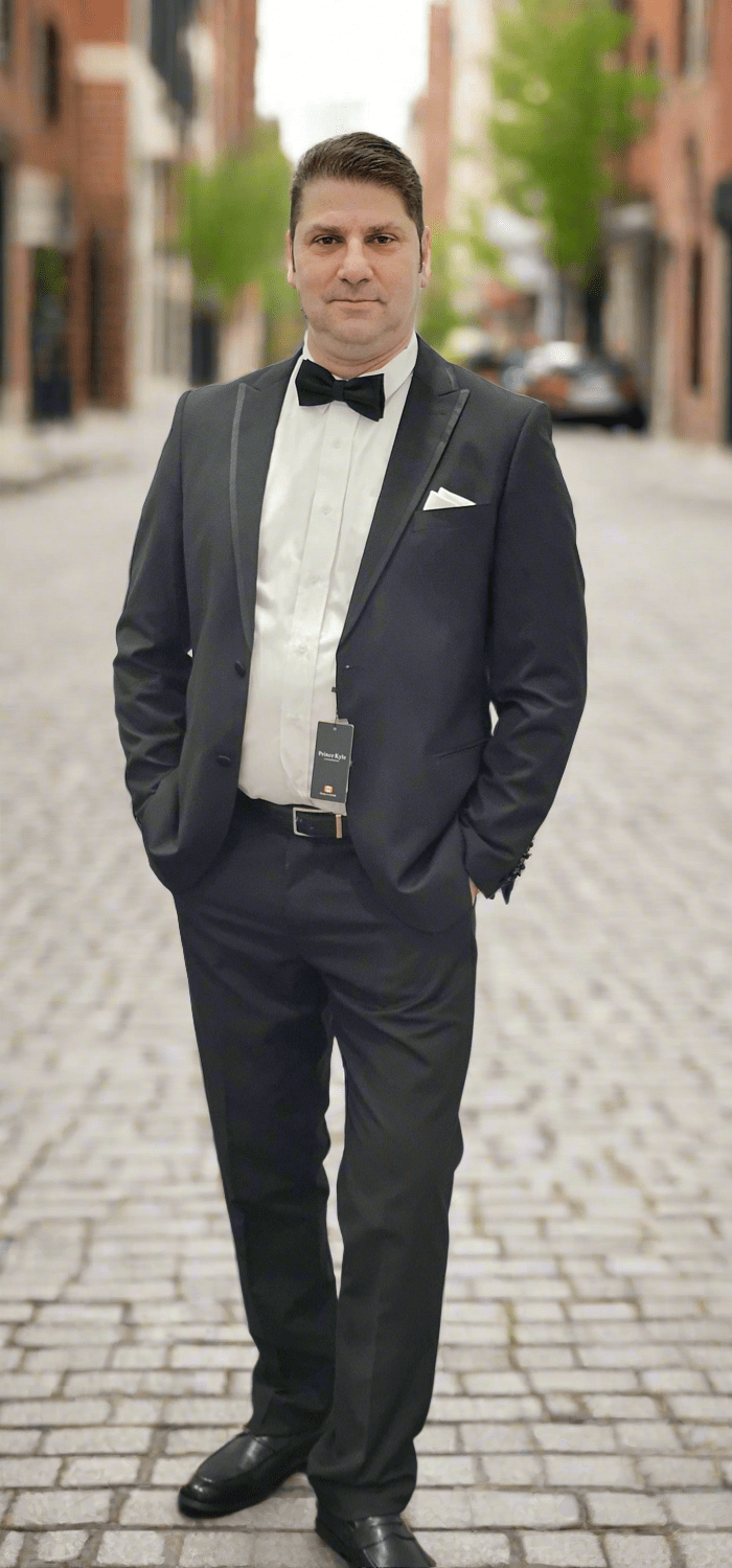 Luxury black Mens tuxedo 6 Piece Suit - Made In Canada 🇨🇦 - Be Chic