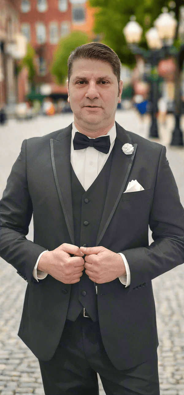 Luxury black Mens tuxedo 6 Piece Suit - Made In Canada 🇨🇦 - Be Chic