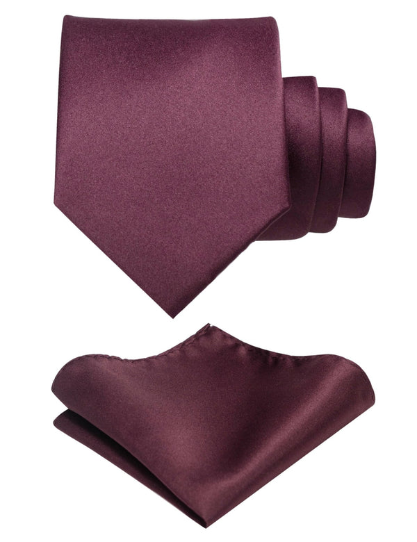 Maroon Tie and Pocket Square Set for Men - Be Chic