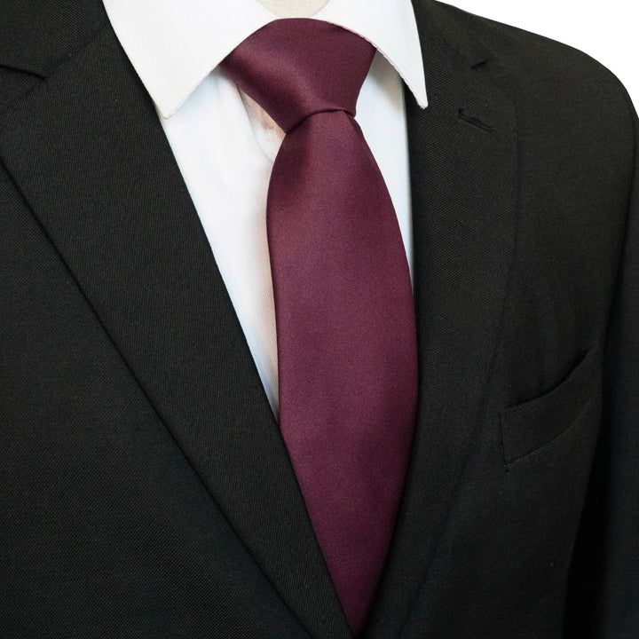 Maroon Tie and Pocket Square Set for Men - Be Chic