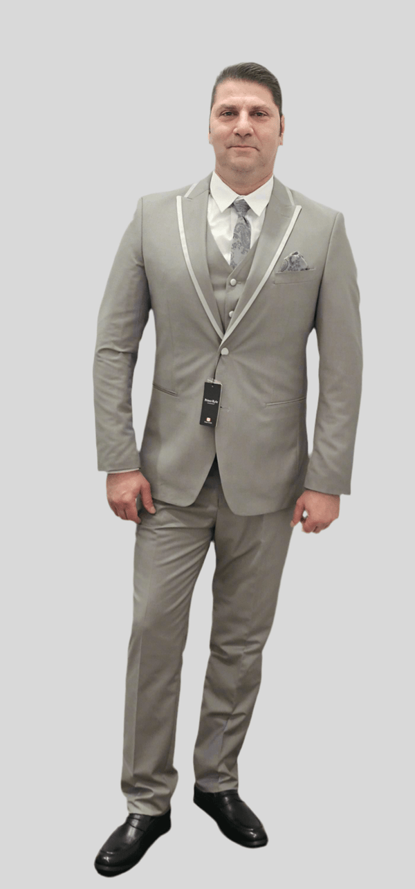 Mens Grey 6 Piece Suit - Perfect for Prom and other Formal Events. - Be Chic