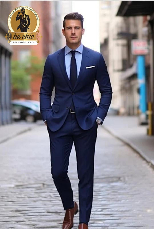 Mens Navy Blue 6 Piece Suit - Perfect for Prom and other Formal Events. - Be Chic