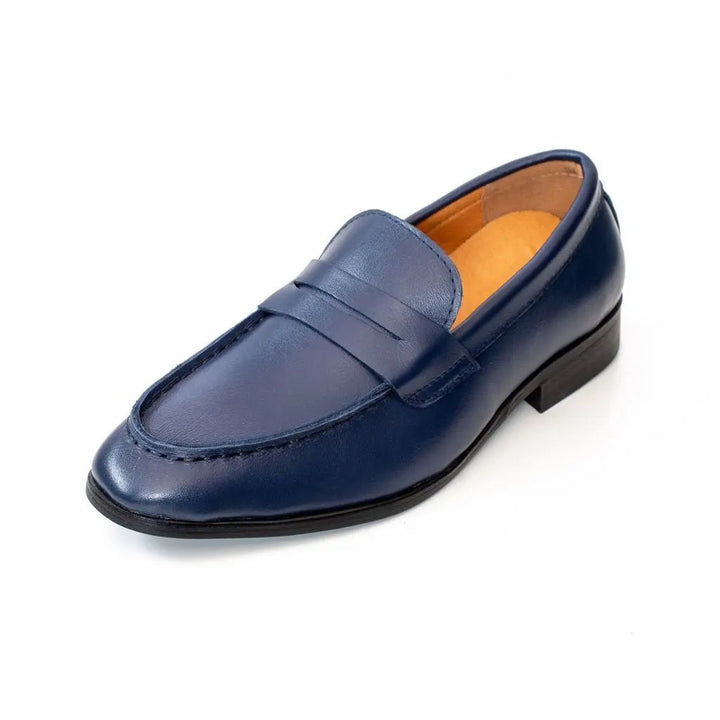 Navy Leather Shoes - Be Chic