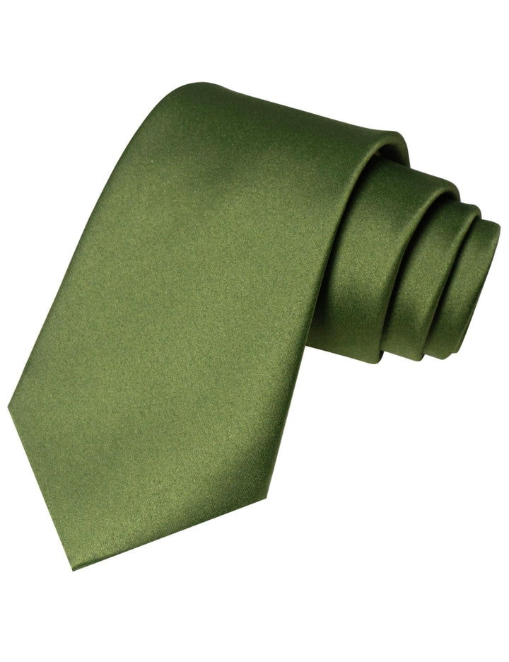 Olive Green Tie and Pocket Square Set for Men - Be Chic