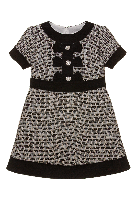 Patachou Girls Dress - Ivory Black - Be Chic