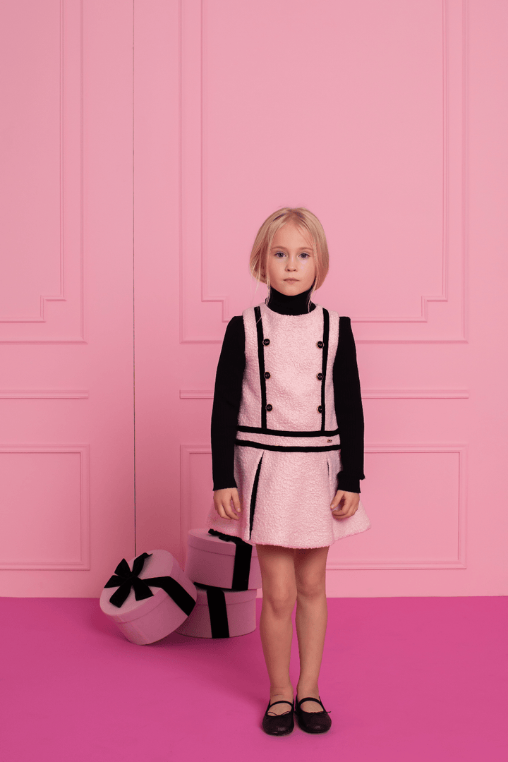 Patachou Girls Dress with Sweater - Pink - Be Chic