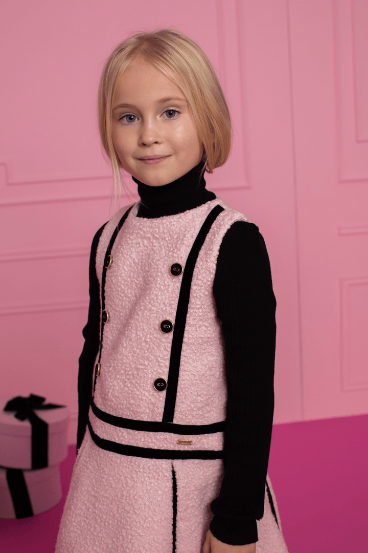 Patachou Girls Dress with Sweater - Pink - Be Chic
