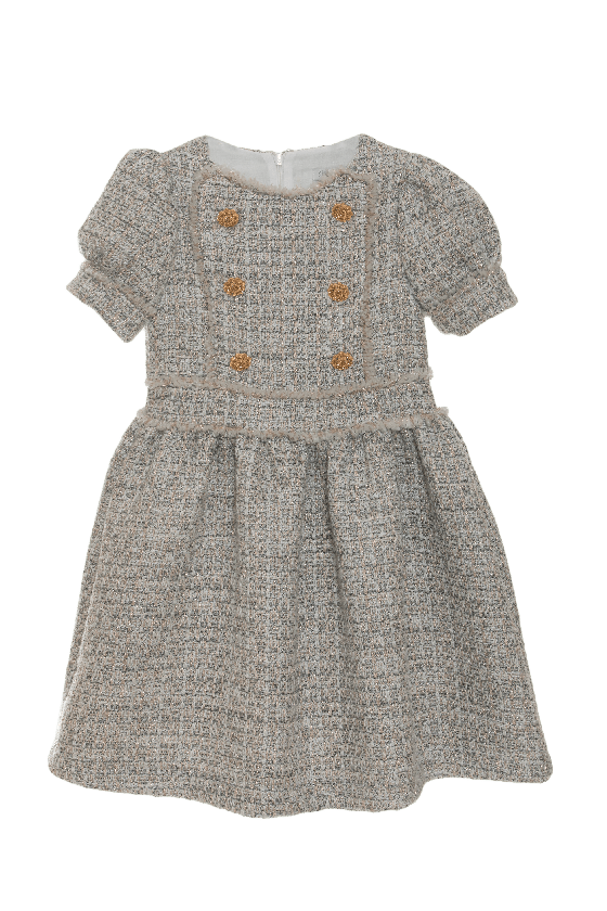 Patachou Girls Gold Dress - Grey - Be Chic
