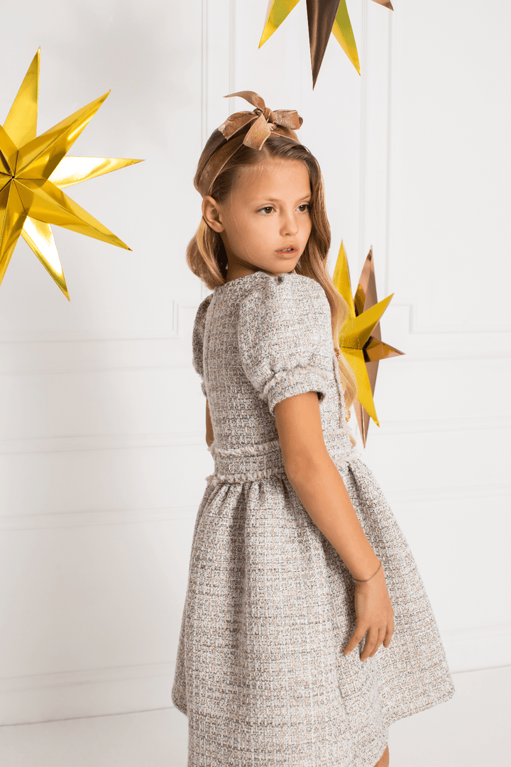 Patachou Girls Gold Dress - Grey - Be Chic