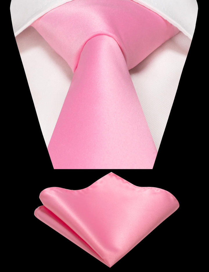 Pink Tie and Pocket Square Set for Men Prince Kyle