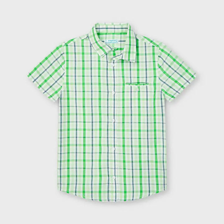 Checked S/s Shirt for Boy Matcha Mayoral