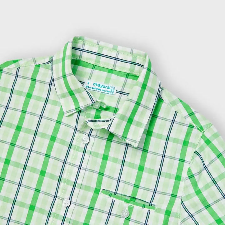 Checked S/s Shirt for Boy Matcha Mayoral