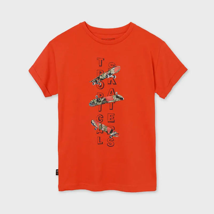 S/s T-shirt Tropical Skater for Teen Boy Hibiscus Mayoral