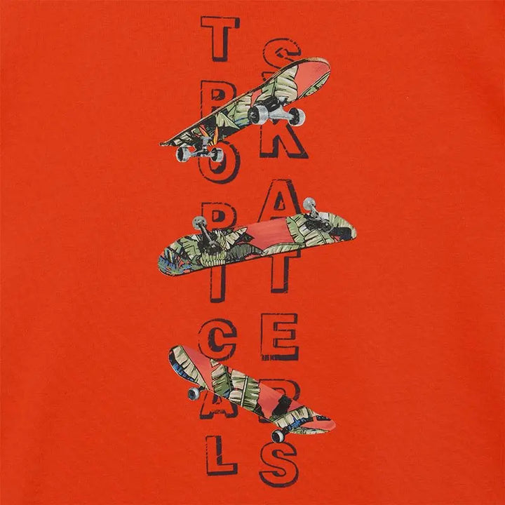 S/s T-shirt Tropical Skater for Teen Boy Hibiscus Mayoral