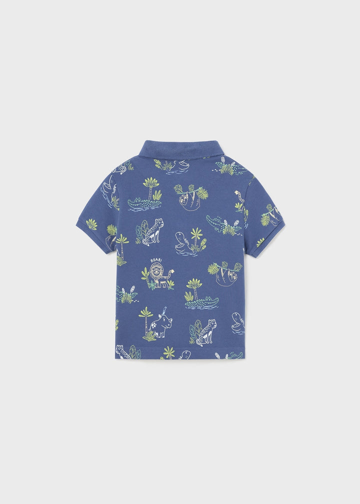 1107 - S/s polo for baby boy - Indigo - Kids Chic