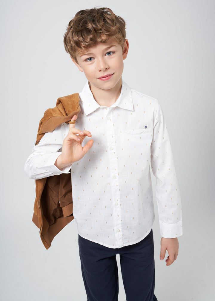 6123 - L/s shirt for teen boy - White - Kids Chic