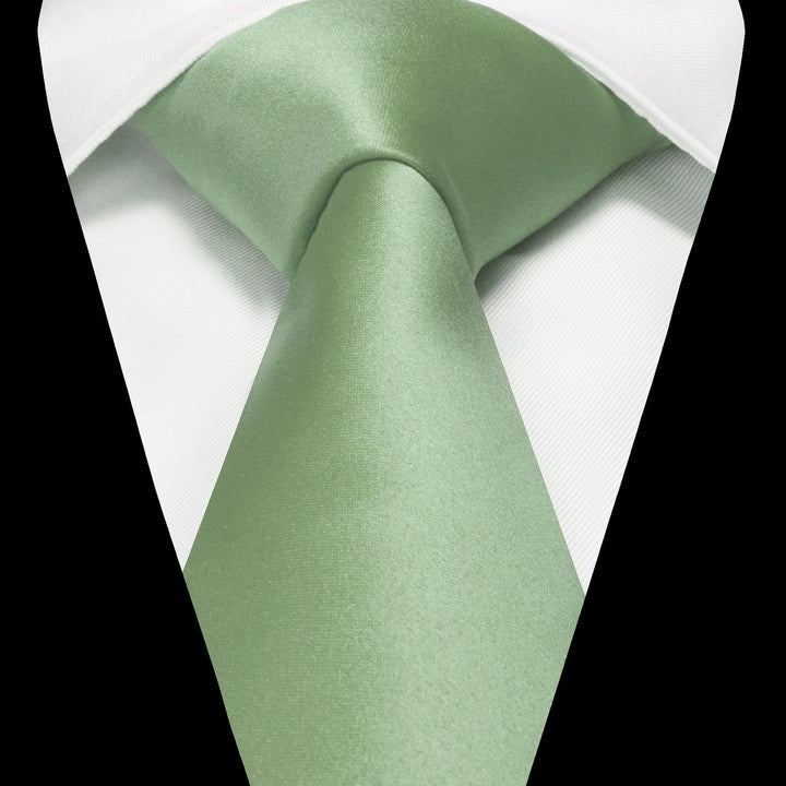 Sage Green Tie and Pocket Square Set for Men - Be Chic
