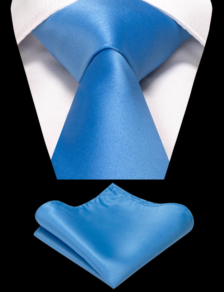 Sky Blue Tie and Pocket Square Set for Men Prince Kyle