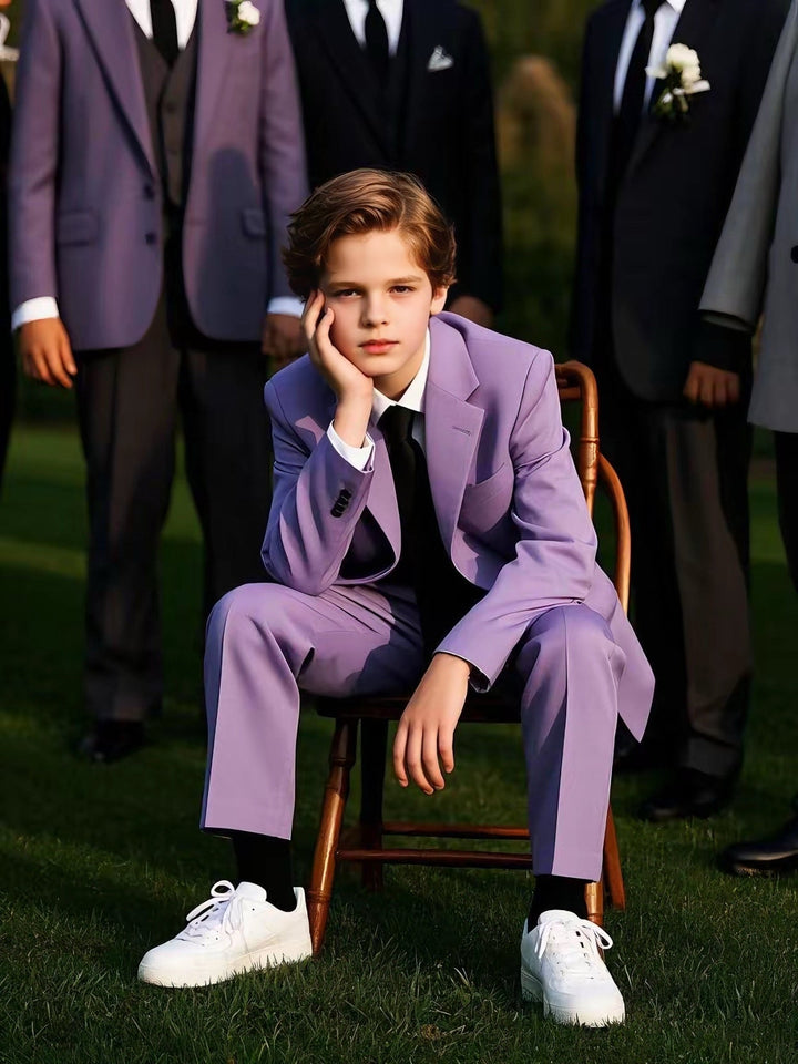 Suit for Boys: 5 Pieces Set Lavender 🪡 🧵Proudly made in Canada 🇨🇦 - Be Chic