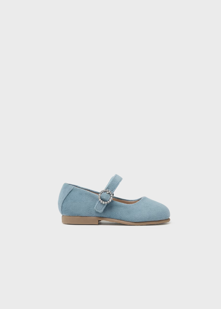 44391- Velvet Mary Janes for girl - Lightblue Mayoral