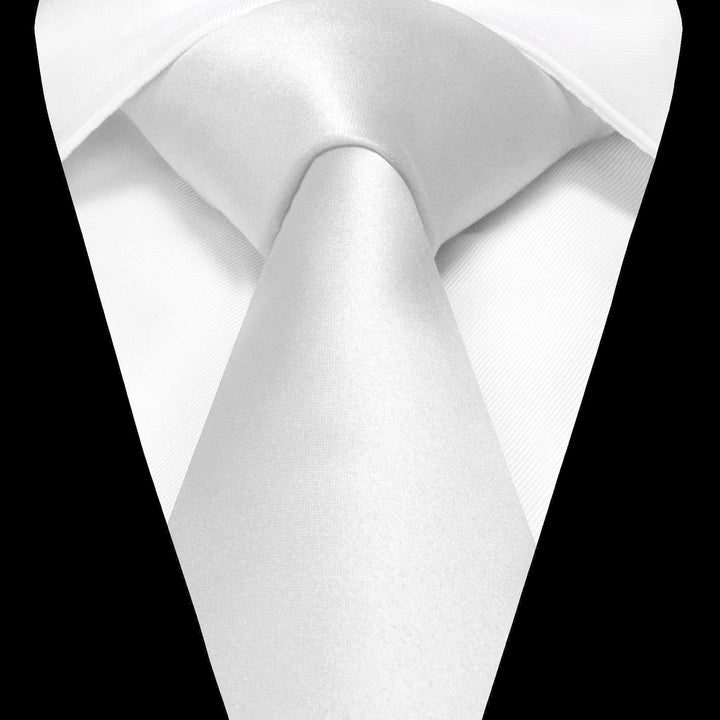 White Tie and Pocket Square Set for Men - Be Chic