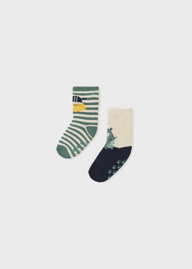 10524 - Anti - slip socks set for baby boy - Mint - Be Chic