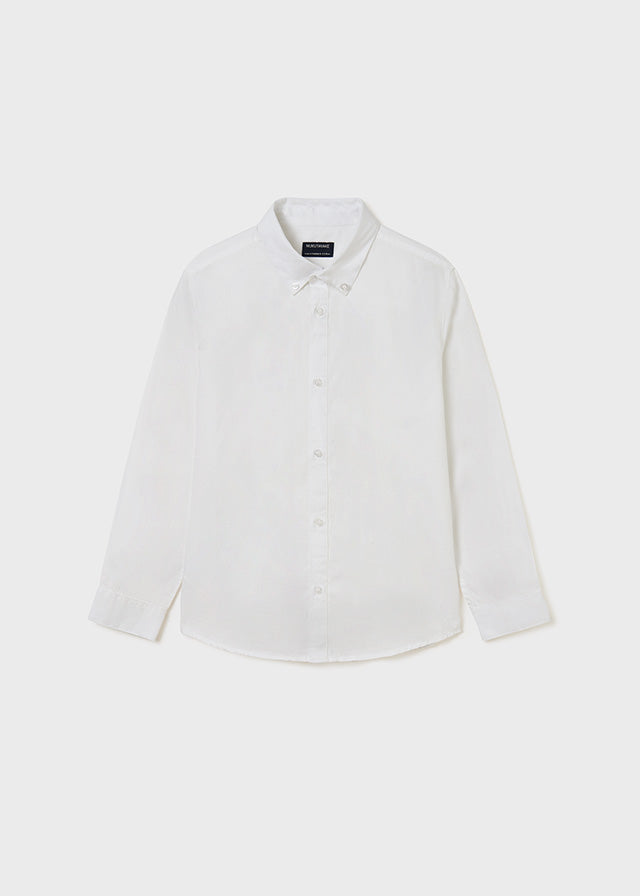 Basic l/s shirt for teen boy - White Mayoral