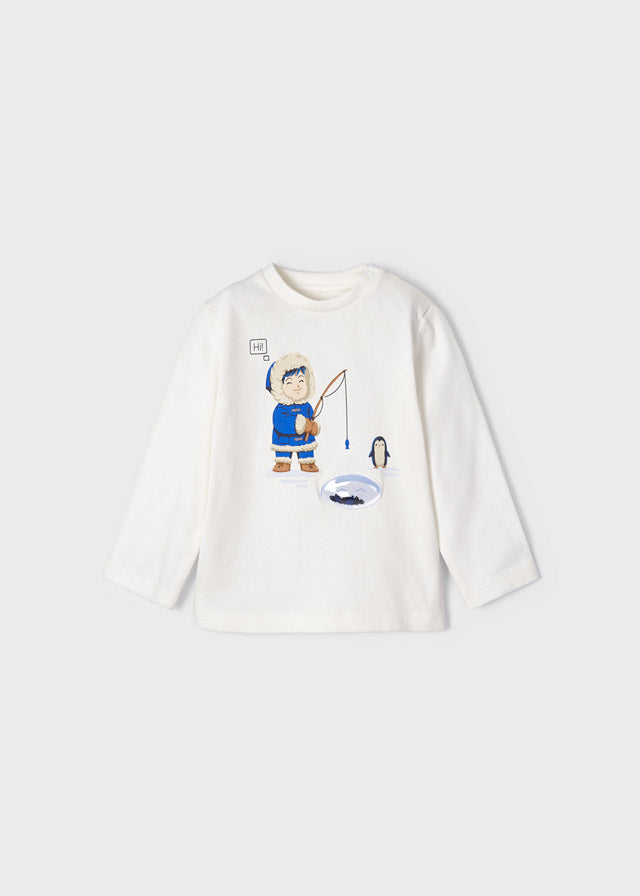 L/s shirt for baby boy - Cream Mayoral