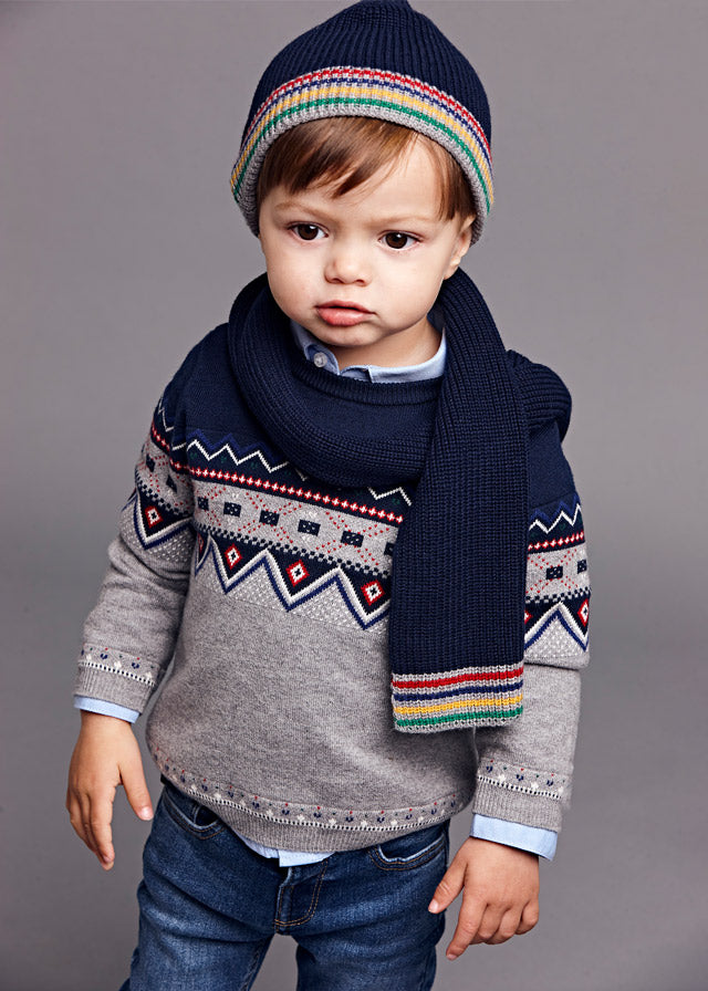 Jacquard jumper for baby boy - Rock Mayoral