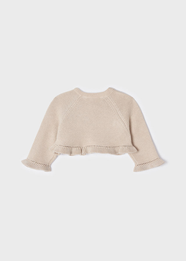 Short cardigan for newborn girl - Champagne Mayoral