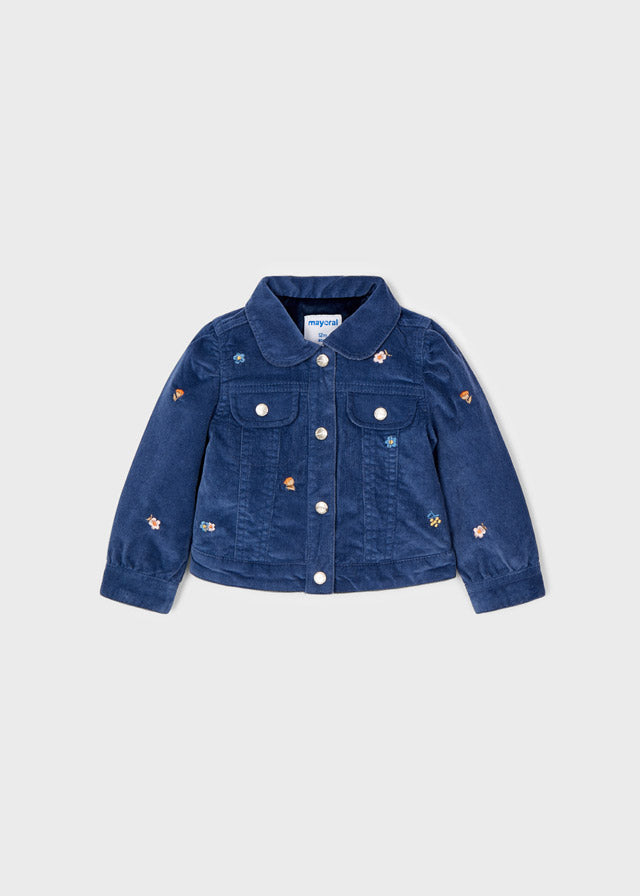 Corduroy denim jacket for baby girl - Indigo Mayoral