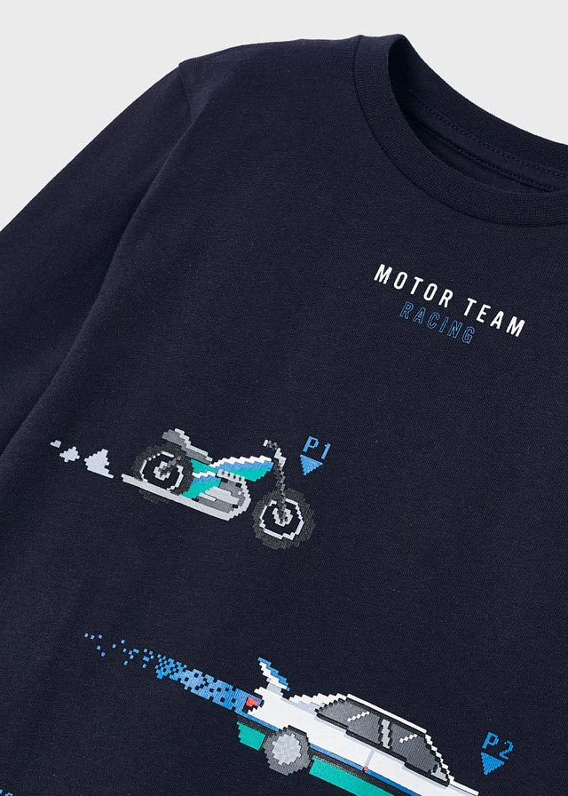 L/S shirt automobiles for boy - Navy Mayoral