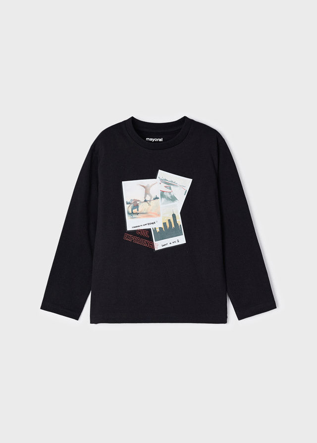 L/s t-shirt for boy - Black Mayoral
