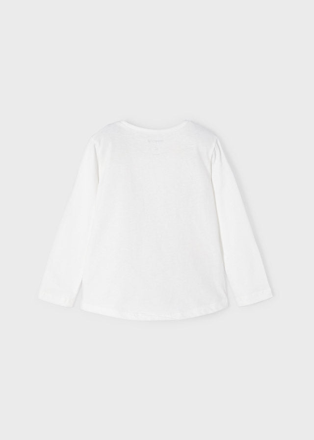 L/s shirt for girl - Natur-navy Mayoral