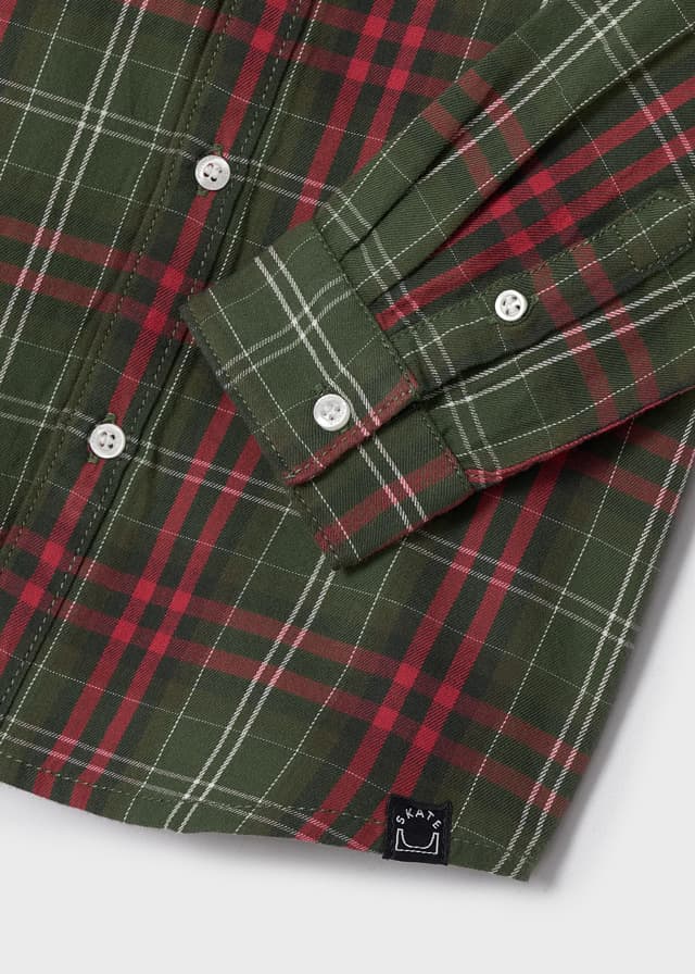 L/s checked shirt for boy - Forest-Red Mayoral